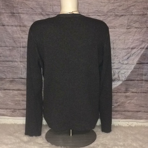 Worthington Dark Gray Ribbed Buttoned Down Cardigan - Picture 6 of 8